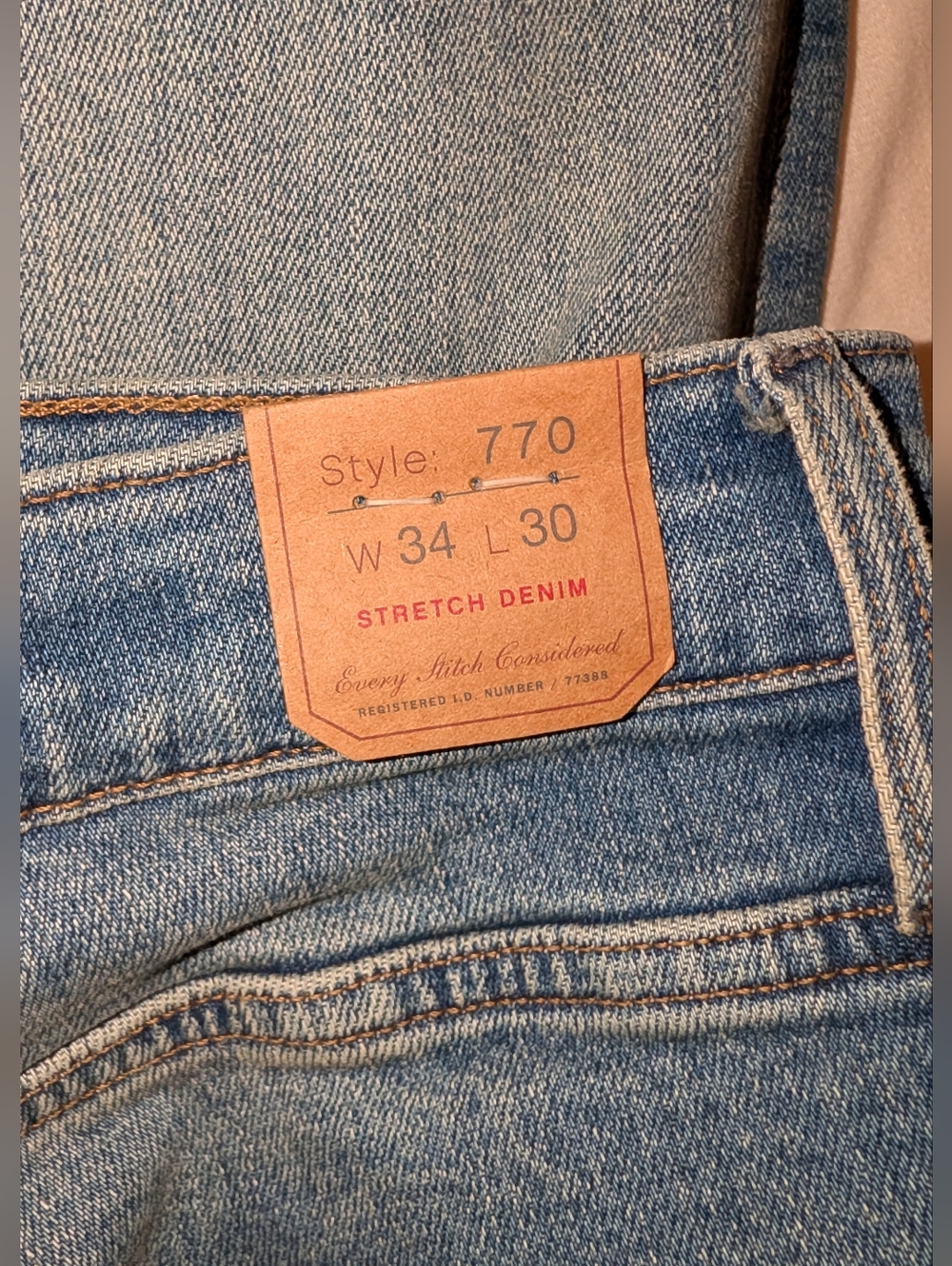770™ Straight-fit Stretch Jean W34 L30 Blue NWT - Picture 4 of 9